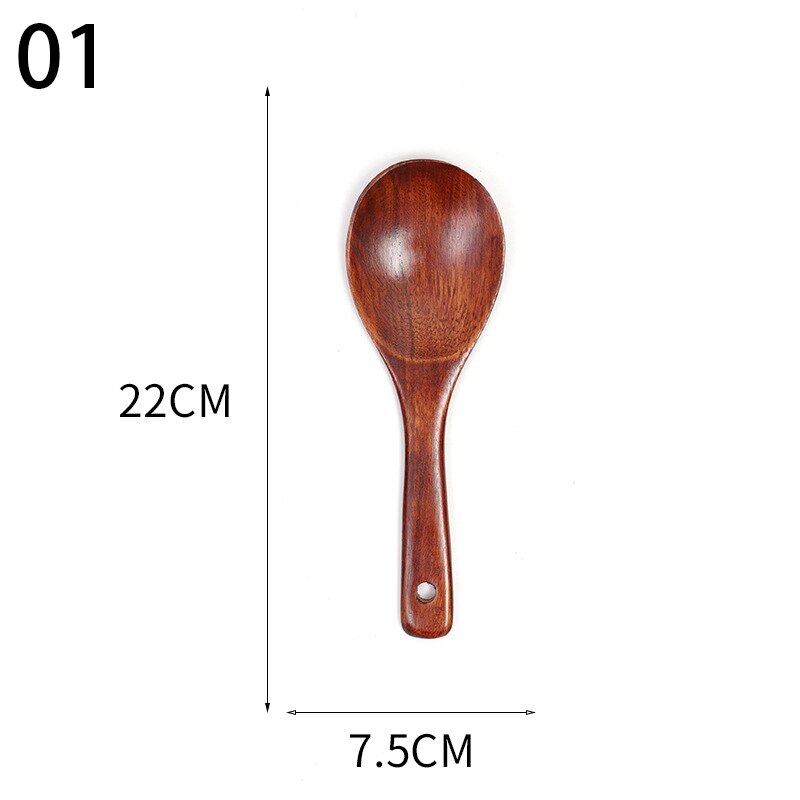 Natural Wood Tableware Spoon Colander Spoon Special Nano Soup Skimmer Cooking Spoon Wooden Kitchen Cooking Tool: 01
