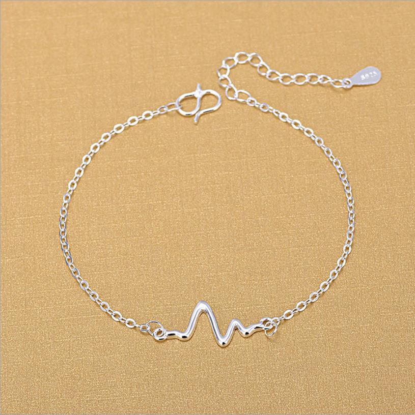 Everoyal Semplice di Modo Geometrica Bracciali A Catena Per Le Donne Gioielli Vintage In Argento 925 Cavigliere Ragazze Accessori di Cerimonia Nuziale Della Sposa