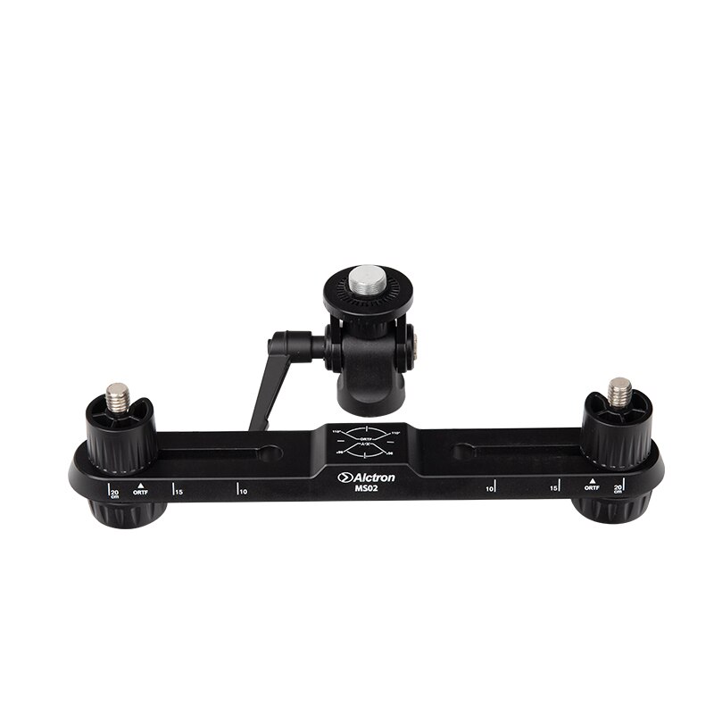 Alctron MS02 Dual Microfoon Stereo Opname Stand Draagbare En Stabiele, Visueel Verstelbare Met Schaal