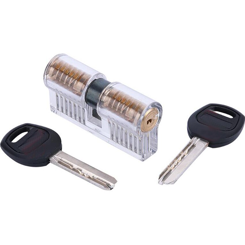 Transparante Ab Praktijk Lock Dubbele Rij 7 Pins Cutaway Zichtbaar Cilinder Lock Pick Set