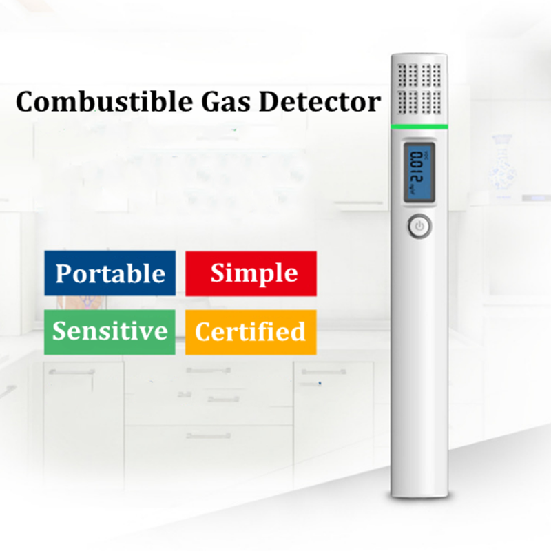 Bærbar brændbar gasdetektor med lcd-skærm brandbar gaslækage alarm pen  ch4 metan tester hjem og køkken sikker sikkerhed
