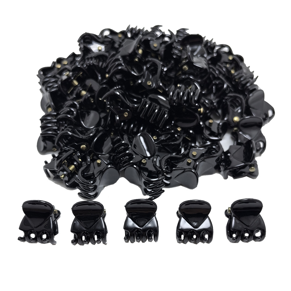50 Stks/partij 1-1.5Cm Kleine Mini Haar Klauw Clips Zwart Bruin Doorzichtig Doorzichtig Plastic Clips Haarspeld Kids Haar Styling Klem Vrouwen: Dark Gray