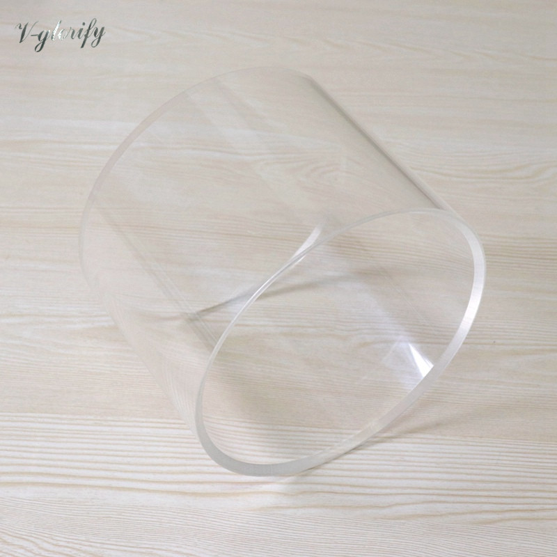 6X8 Inch Acryl Drum Shell 6 Inch Diameter 8 Inch Diepte 6Mm Dikte Ongeboorde (Geen Gaten) met 45 Graden Lager Rand Wit