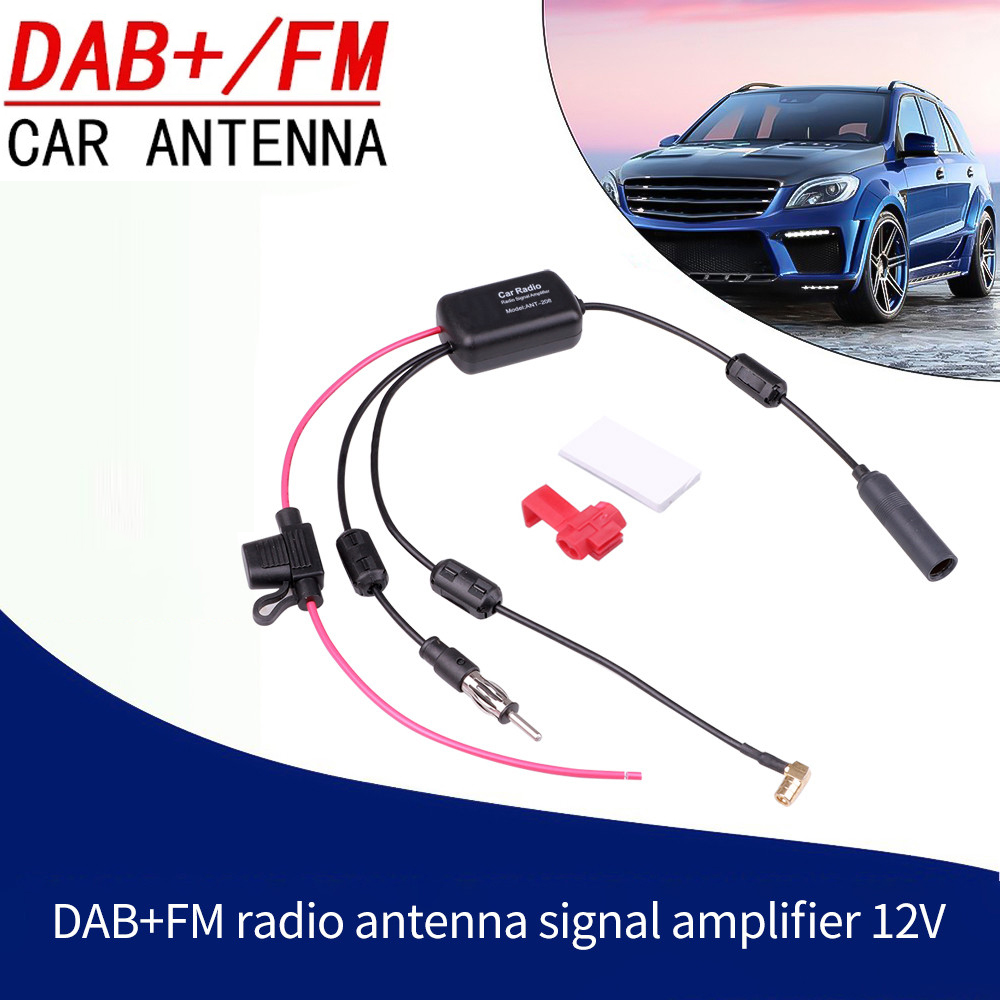 Antena estéreo para coche DAB + FM, adaptador de Cable divisor aéreo, amplificador de señal de Radio de 12V, amplificador de señal de antena FM/AM, accesorios para coche