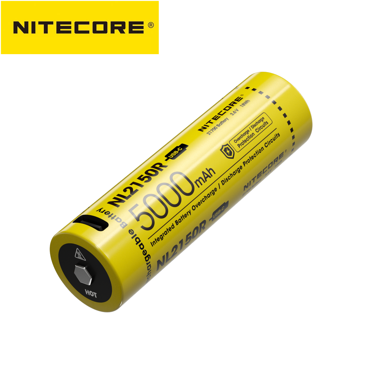 NITECORE NL2140R / NL2150R rechargeable battery 21700 USB-C 3.6V Li-ion 4000mAh 5000mAh Continuous current:Max 5A