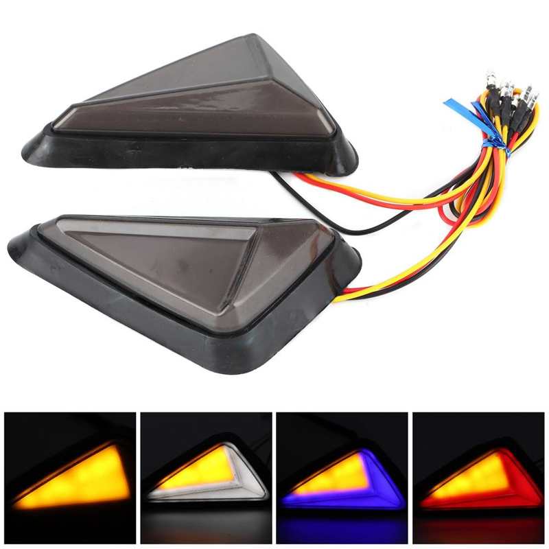 2Pcs Universal L Shape Driehoekige Led Indicator Motorfiets Richtingaanwijzer Lamp Rijden Lichten