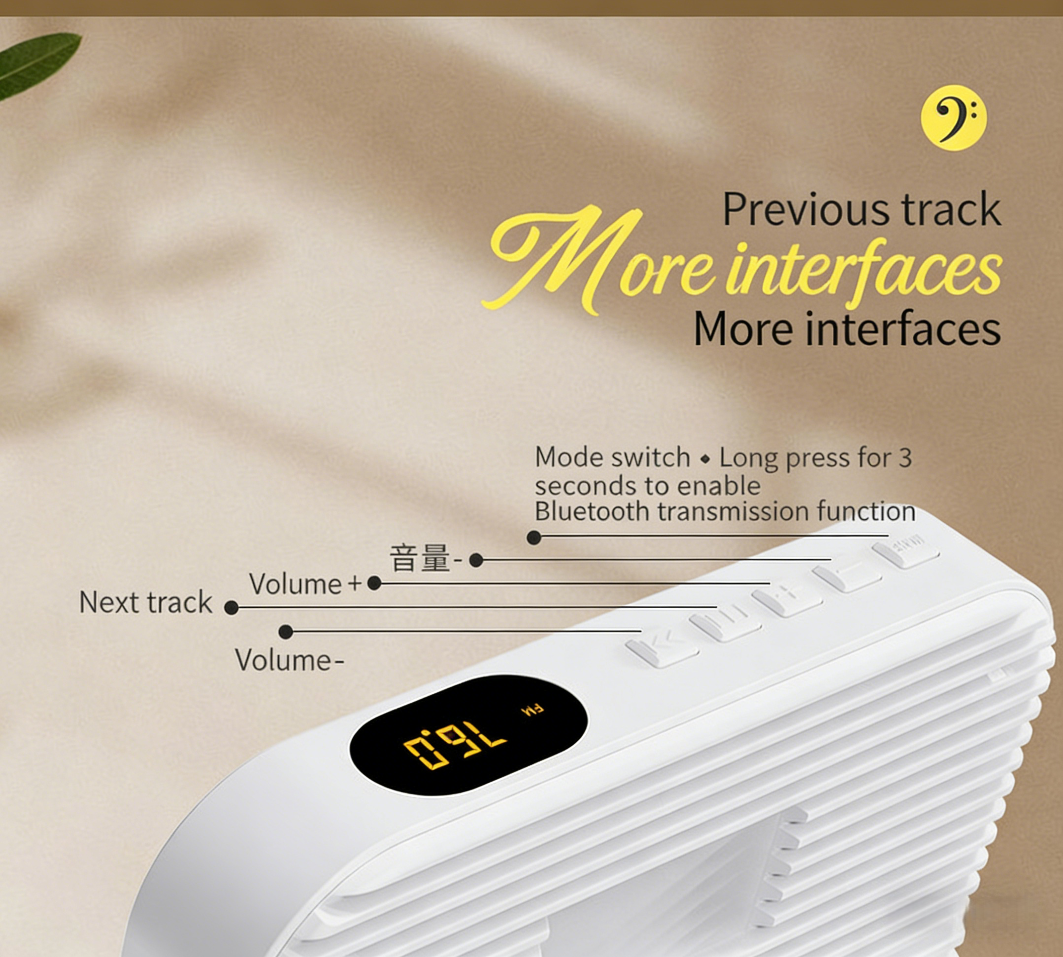 Bluetooth CD Player, Portable & Desktop Dual-use Home Music Player, Plug-in Only, Supports Album Discs