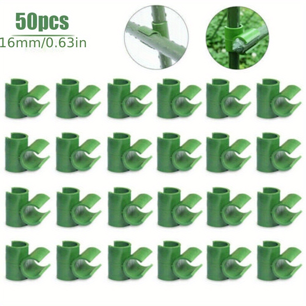 Conector de enrejado de soporte de 50 piezas, Clips de estaca de Clip cruzado fijo para Injerto de plantas, Conector de varilla de marco de jardín, 8mm/11mm/16mm/20mm
