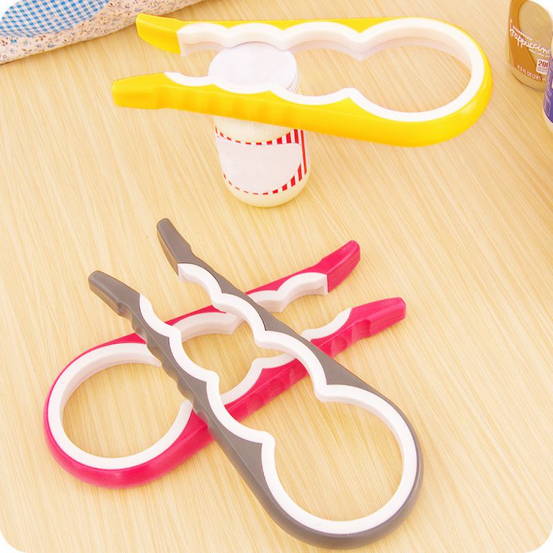 1Pcs 4 In 1 Blikopener Handleiding Jar Opener Antislip Twist Cap Fles Launcher Deksel Schroef Fles opener Wringer Keuken Gadget