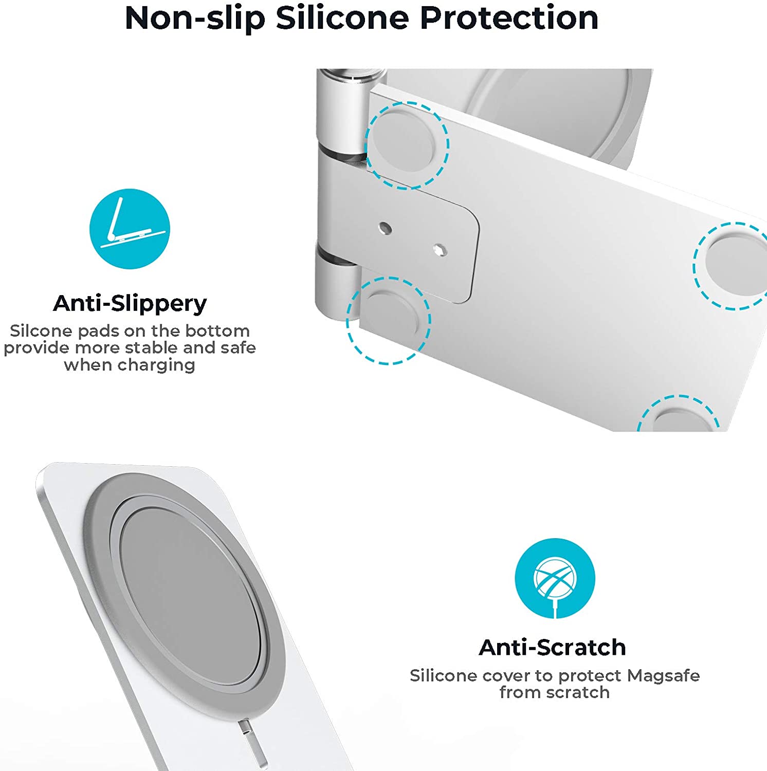 Magnetic Phone Charger Stand Holder for iPhone 12 Series - Foldable Wireless Charging Dock Base