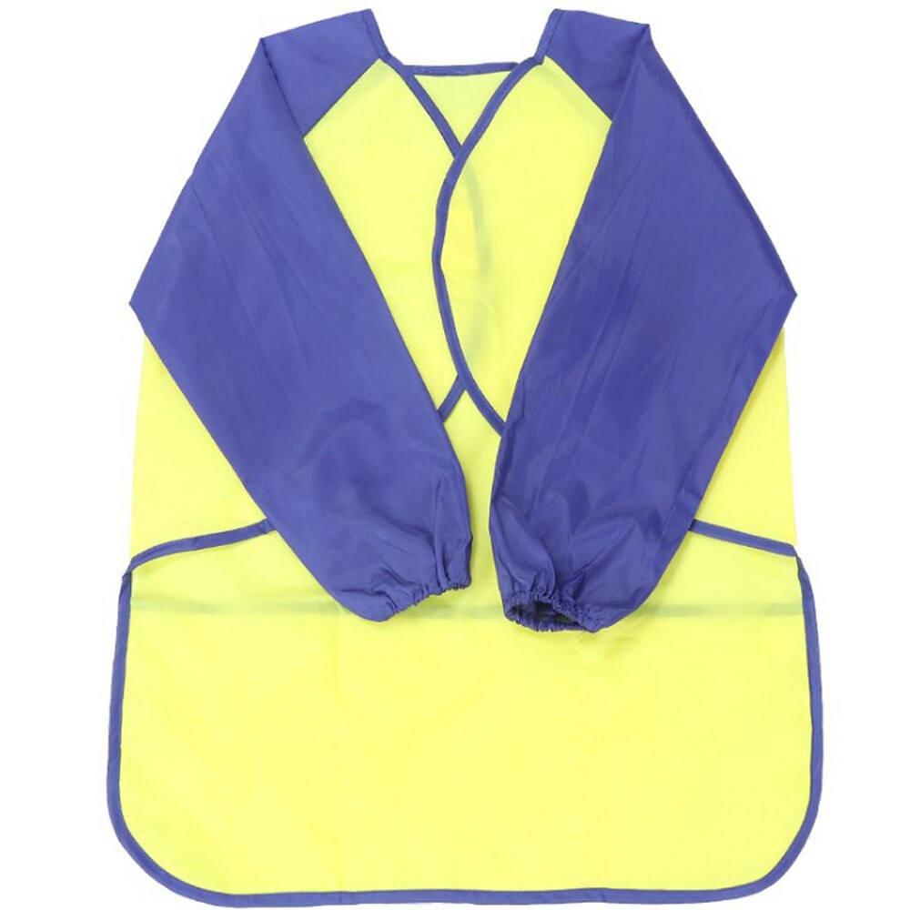 Warmom Lange Mouw Slabbers Katoen Waterdicht Omkeerbaar Bandana Slabbetjes Kinderen Eten Tekening Schort Babyvoeding Burp Doek: YELLOW