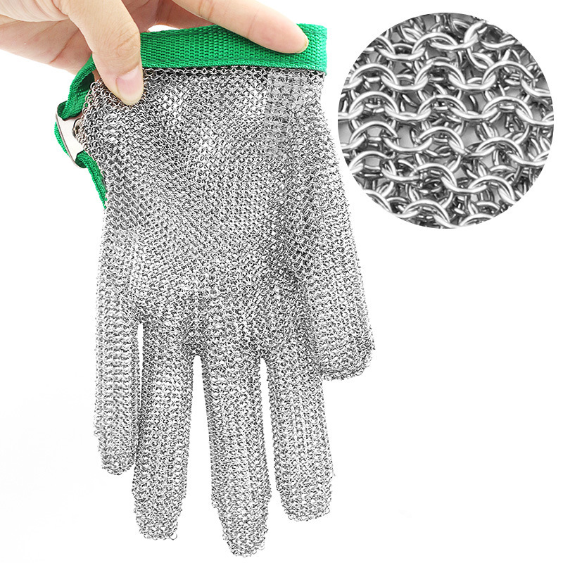 Roestvrij stalen ring mesh handschoenen Anti-cut mesbestendig kettingpost handbescherming keuken slagerhandschoen