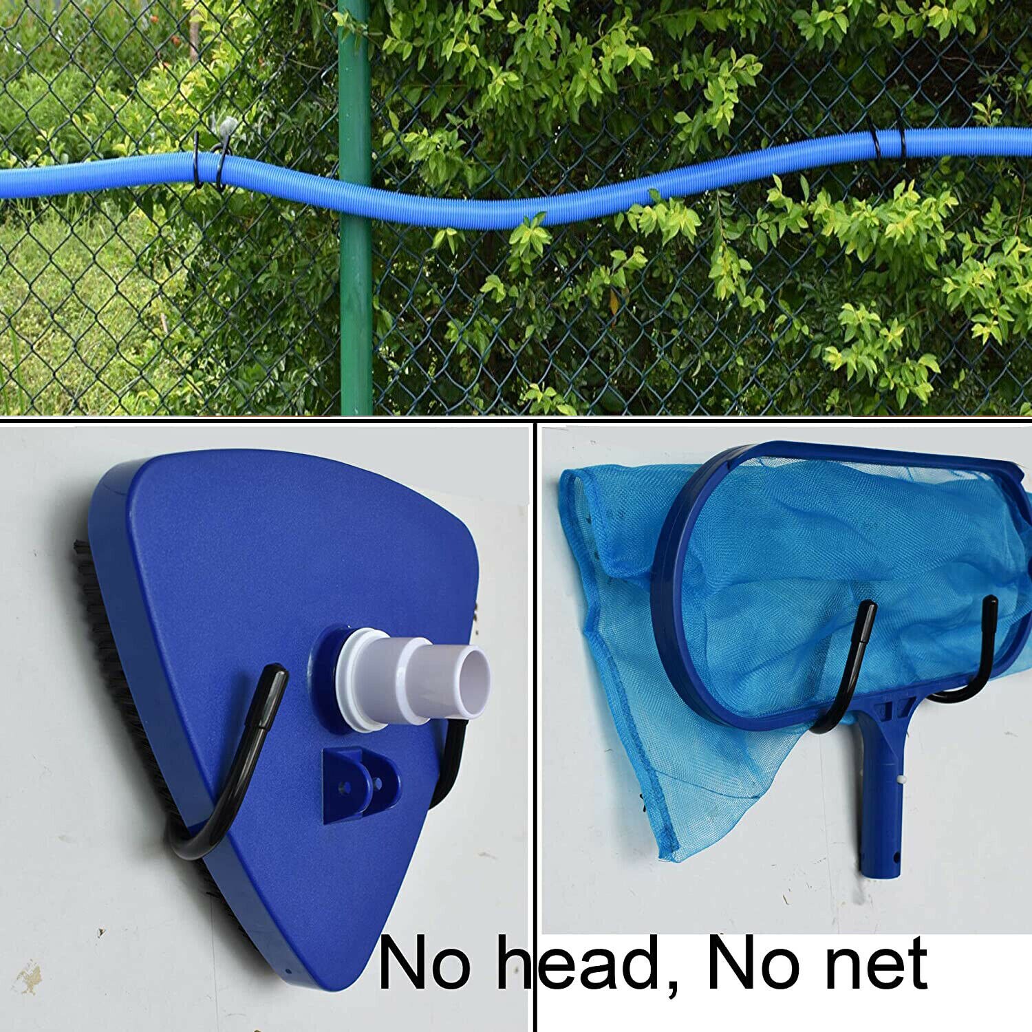 Diy Pool Rake 4x Pool Pole Hanger Leaf Rakes Vacuum Hose Garden ... โ Grandado