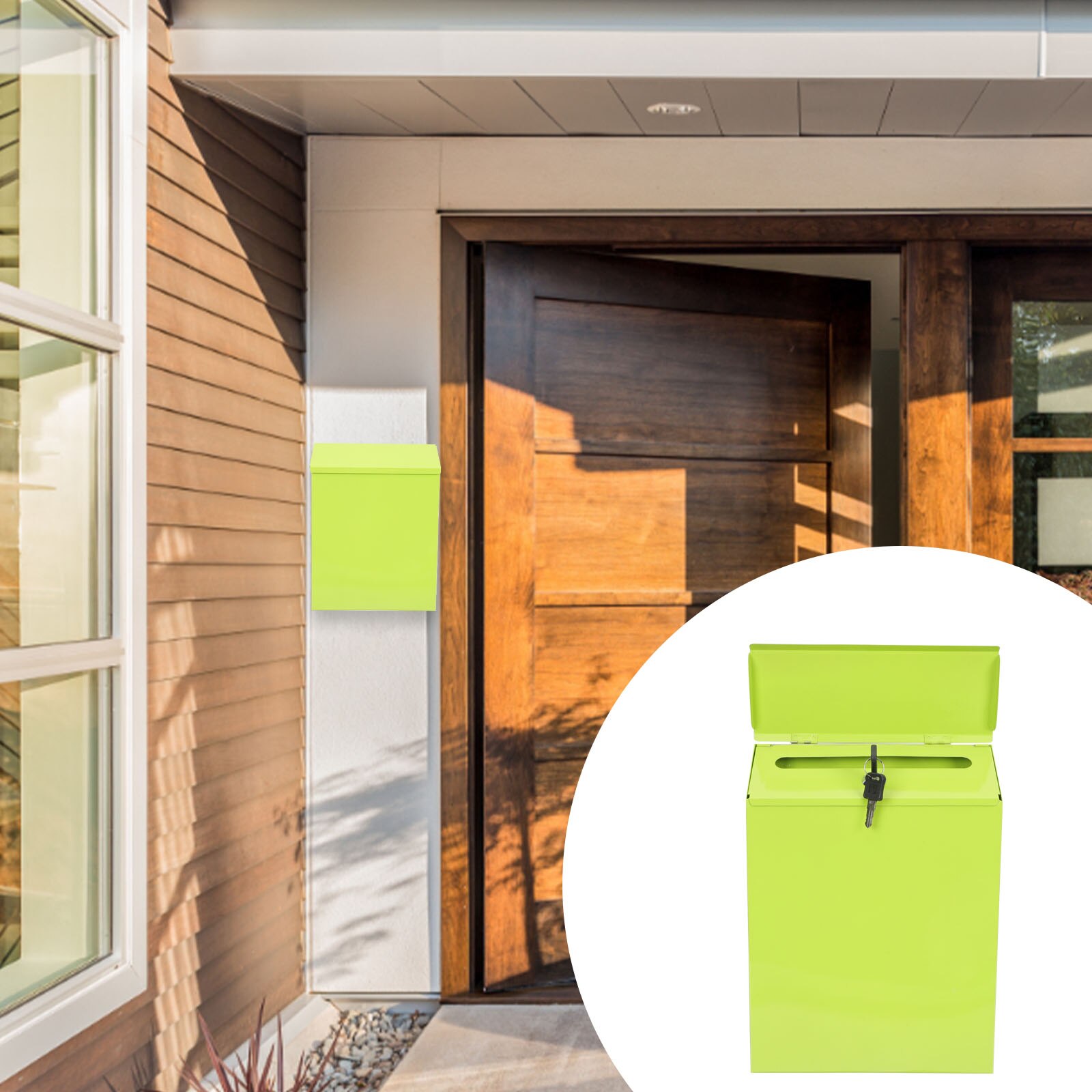 Convenient Suggestion Box Wall-mounted Box Household Mail Box Letter Supply: Light Green