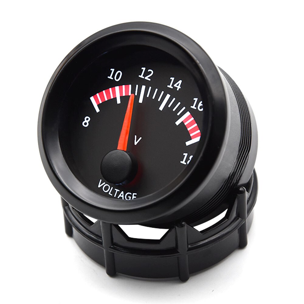 2&quot; 52mm Gauge VOLTS Car Gauge 12V Auto Instrument Voltage Meters Gauge 8~18V Car Volt Meter Pointer Car Gauge Black Gauge Cup