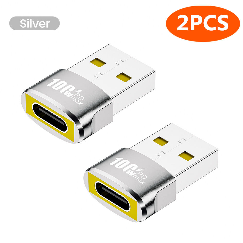 NNBILI PD 100W OTG Adapter USB to Type-C Converter USB-A Male To USB C Female Connector For Charging Data Transfer Wired Headset: grey