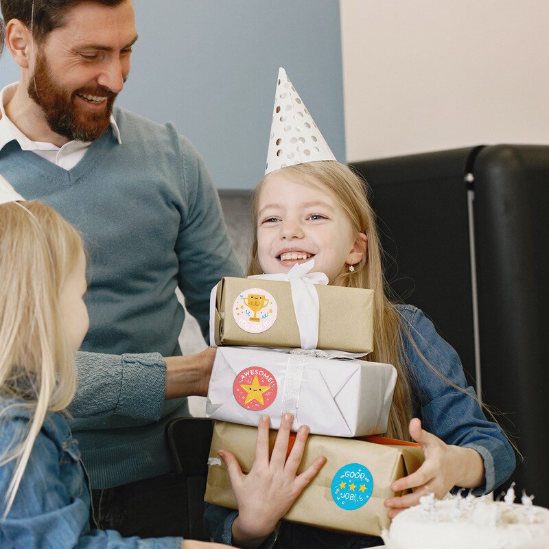 50-500pcs round GOOD JOB 8 designs rainbow star Scrapbooking accessories aesthetic stickers kawaii teacher child reward