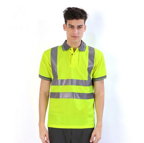 Polo reflectante de alta visibilidad para hombre, ropa de seguridad de secado rápido, camiseta reflectante, ropa de trabajo