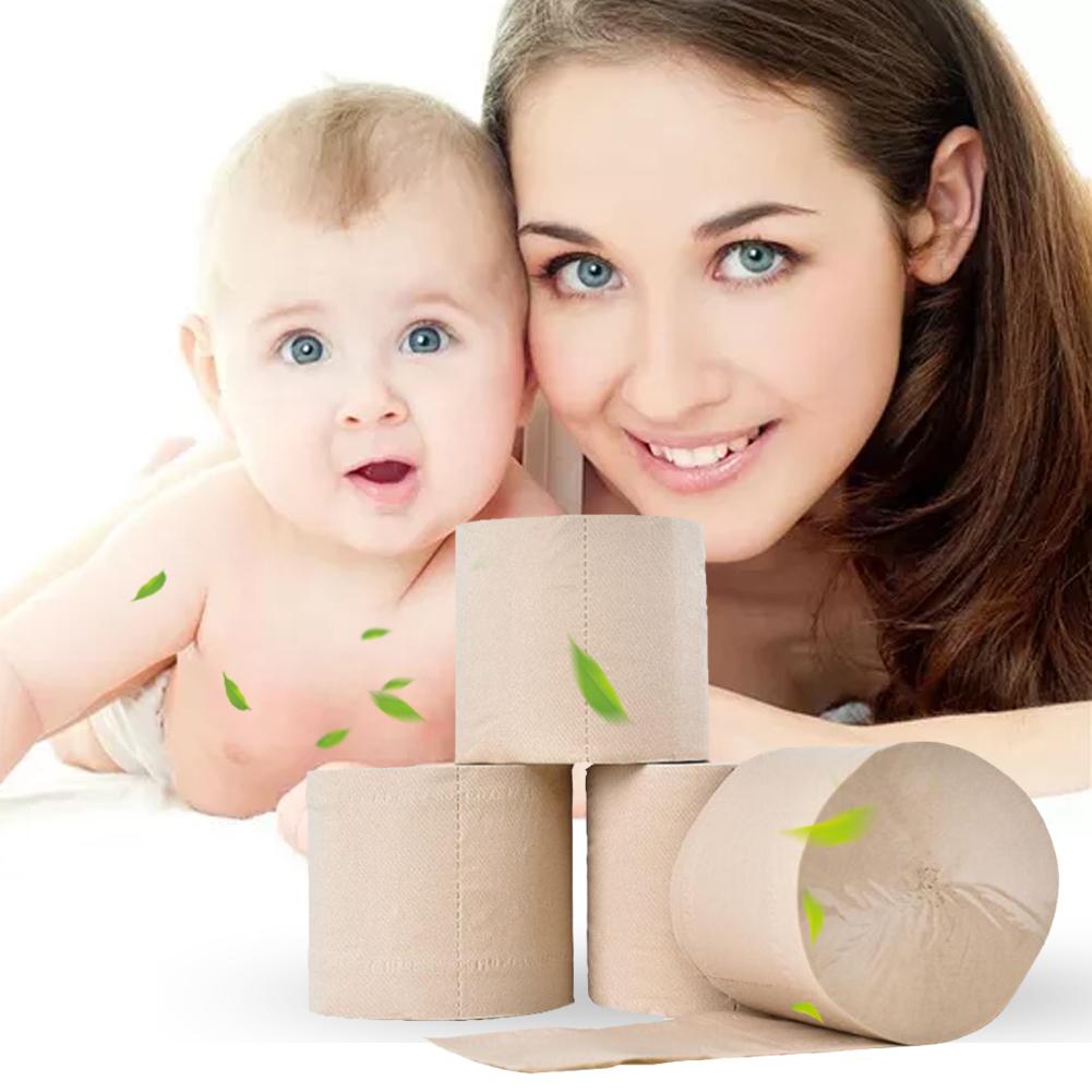 Rollo de 10 rollos de papel higiénico para baño de 3 capas de papel de pulpa de bambú para el hogar, cocina, oficina, taller, restaurante