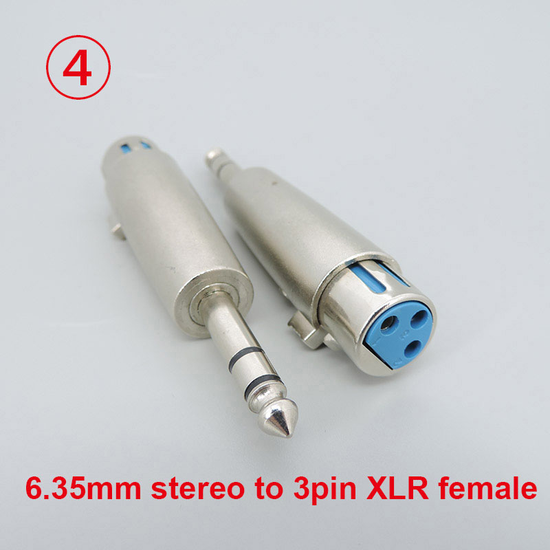 1pc audio Metal Microphone 3pin XLR Male female To 1/4" 6.35mm 6.5 Mic mono RCA male female Stereo Transform Converter Adapter: MULTI