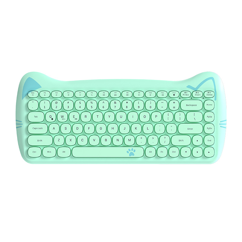 Bluetooth Membrane Keyboard Wireless 2.4G Keyboard And Mouse Set Cute Cat Mini Business Office Home