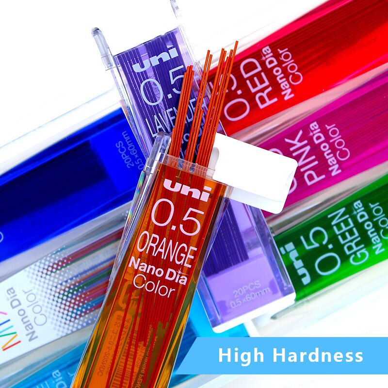 1 Tube Japan Colored Mechanical Pencil Graphite Leads Nano Dia 202NDC 0.5mm Colorful Refill Writing Drawing Office School Supply