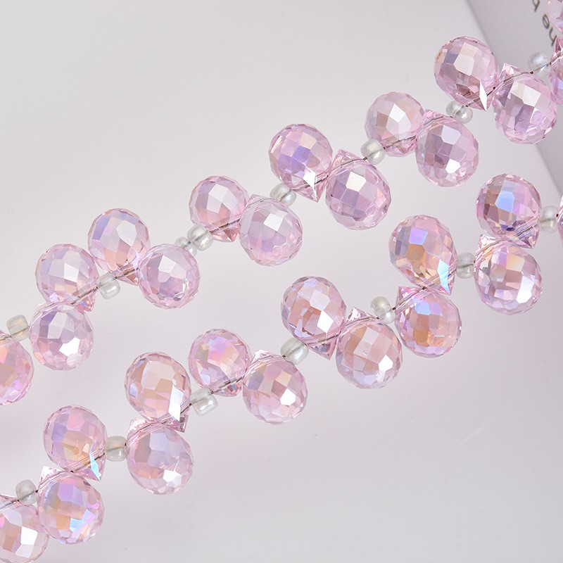 20 stk. ab farvede facetslebne glasperler, 6*7mm skinnende krystal jordbærperler til smykkefremstilling, forsyninger, armbånd, øreringe, tilbehør: Sort