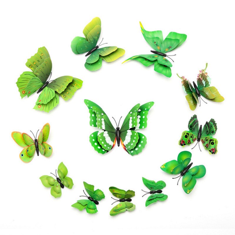 Mariposa Artificial para decoración del hogar, accesorios de decoración para boda, Navidad, tocado, decoraciones para interiores, manualidades, scrapbooking, 12 piezas