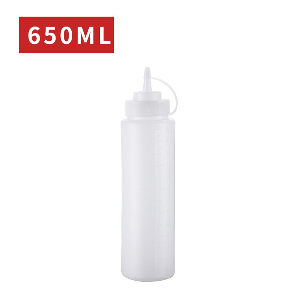 Squeeze Kruiderij Flessen Met Op Cap Deksels Ketchup Mosterd Sauzen Olijfolie Flessen Keuken Gadget: Ivoor