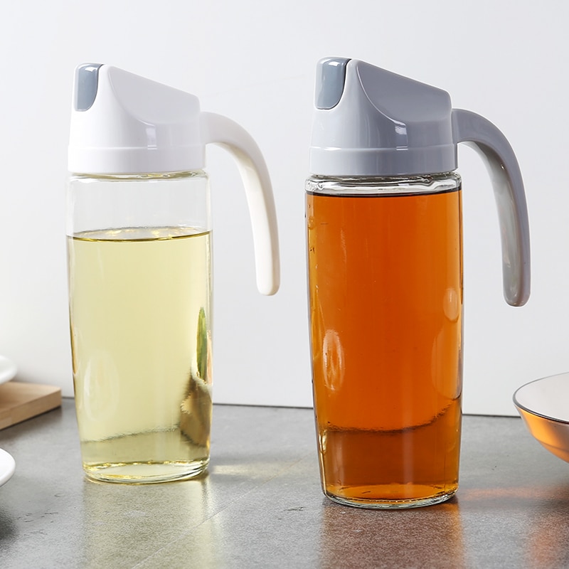 Køkkenforsyning olieflaske eddike automatisk åbning lækagesikker glasolieholder multifunktionel sojasovsflaske