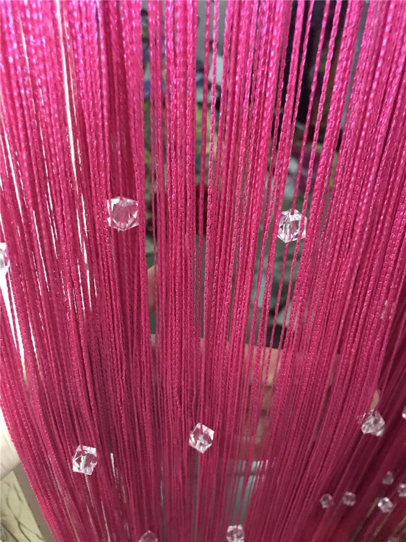 Beaded Curtain String Beads Door Curtains Thread Window Wall Panel Room Divider Doorway Home Living Room Wedding Decor: rose