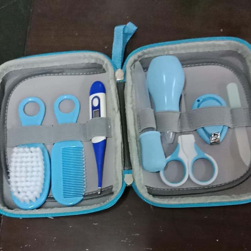 8 Stuks Baby Grooming Care Manicure Set Gezondheidszorg Kit Nail Haar Dagelijkse Verpleegkundige Gereedschap Baby Safe Guard Product: Blue Color