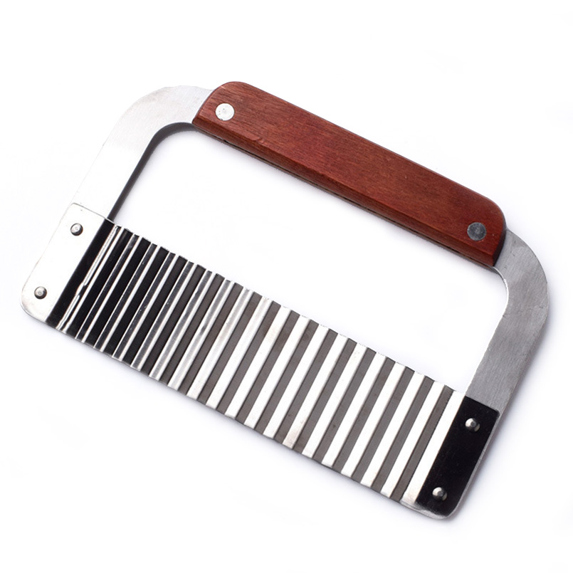 1PC French Fry Cutter Crinkle Potato Slicer Serrated Blade Stainless Steel Carrot Cucumber Handmade Wave Knife Noodles Chopper: Default Title