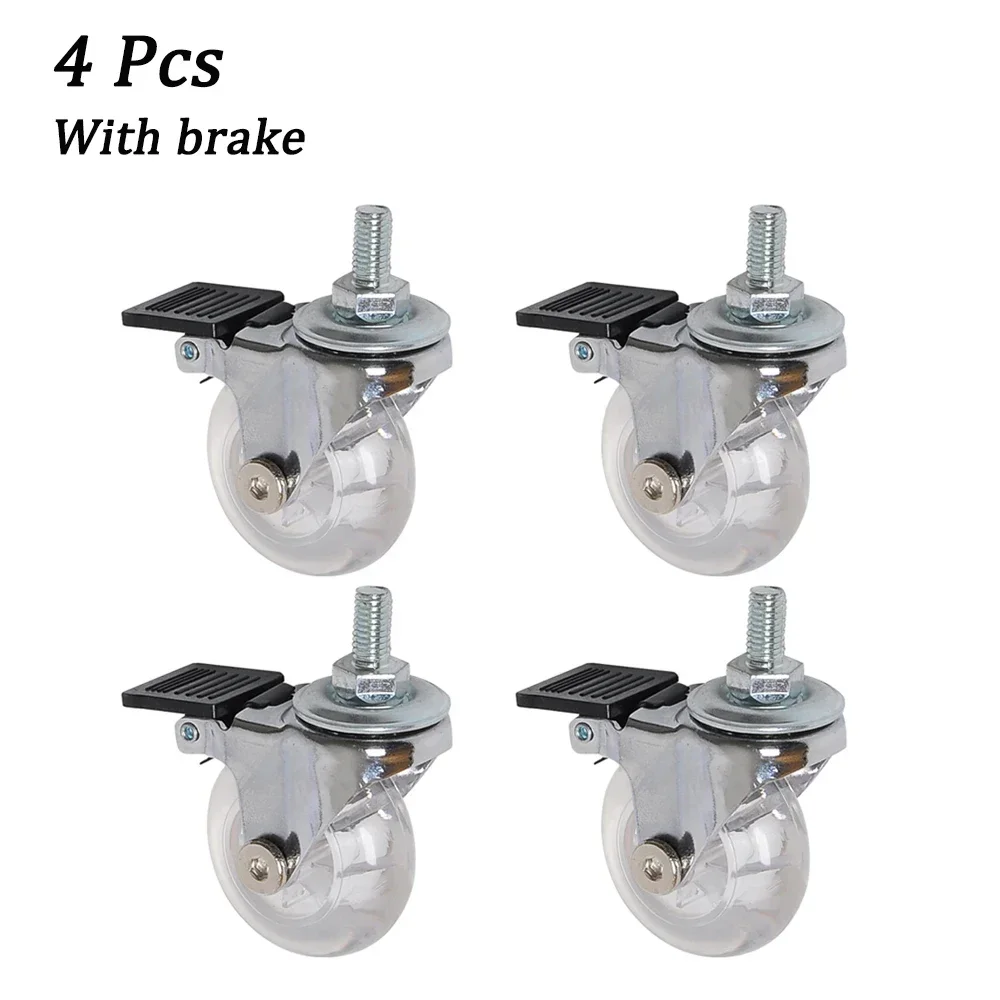 2Inch Zwenkwielen Zware Industriële Zwenkwiel Met M8x15mm Schroefdraad Stuurpen Geen Geluid PU Wielen Voor Karren werkbank: Blauw