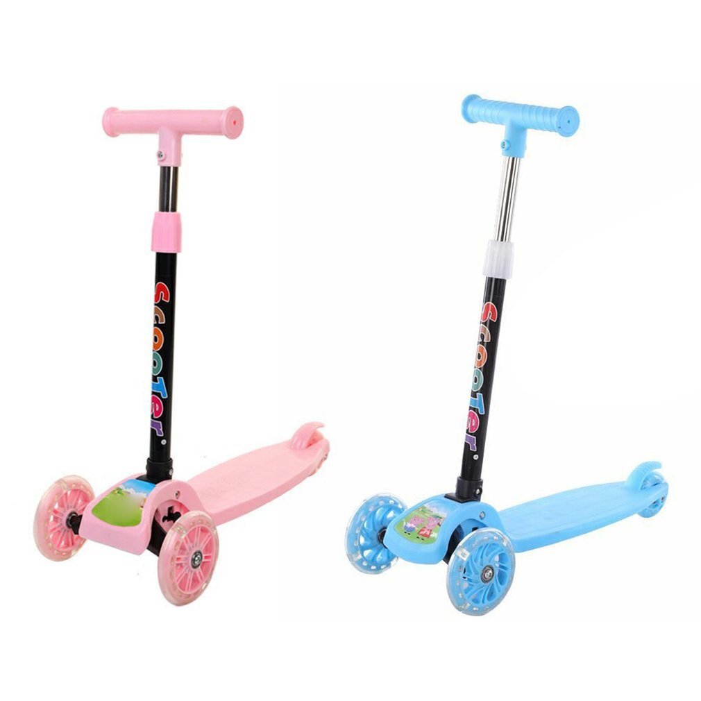 Indoor And Outdoor Children's Scooter Folding Children's Scooter 2-8 Years Old Three-wheel Flashing Skateboard Swing Car