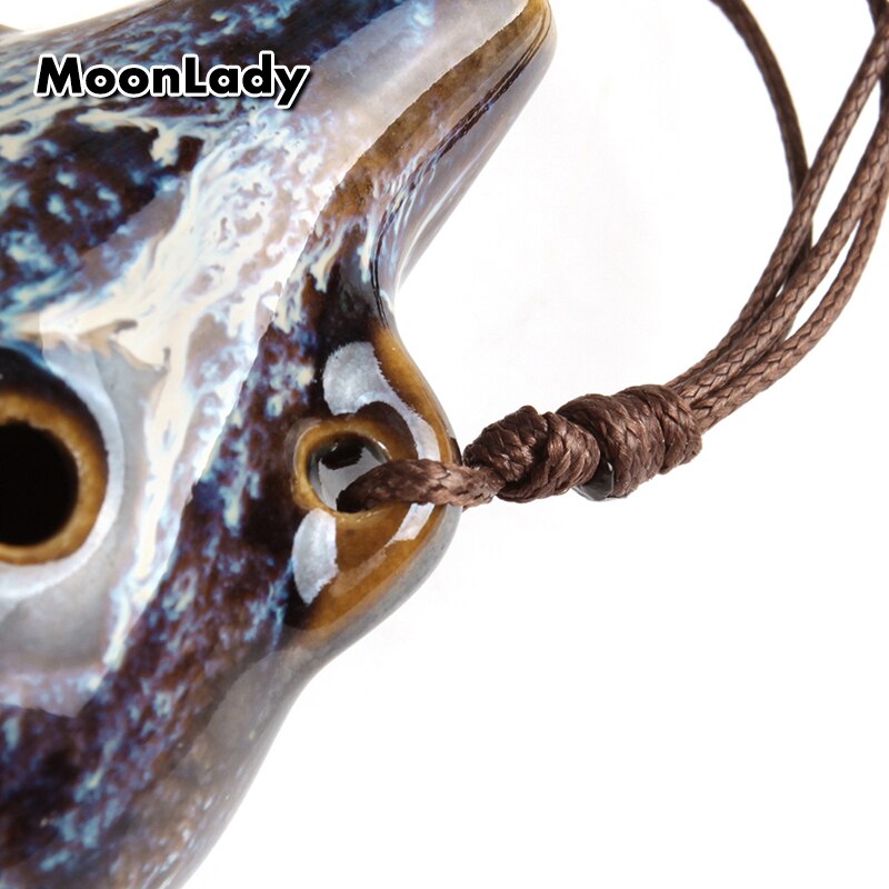 2 Colors Ocarina 6 Hole Kiln-Change Small Ocarina Alto C Tone Beginner Ocarina Tourist Souvenir Teaching Toys Ceramic Pendant