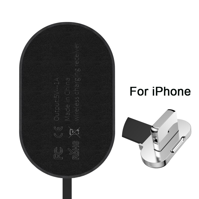 Baseus qi trådløs oplader modtager til iphone 7 6 5 samsung  a5 7 trådløs opladningsmodtager til xiaomi 5 6 redmi 4x oneplus lg: Til iphone port