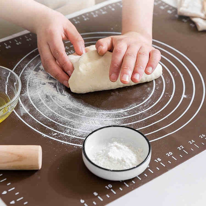 Tapis de cuisson anti-adhésif épais en silicone,accessoire de cuisine, ustensile de cuisson, outil de pâtisserie, pour rouler pâte, revêtement pour gâteau