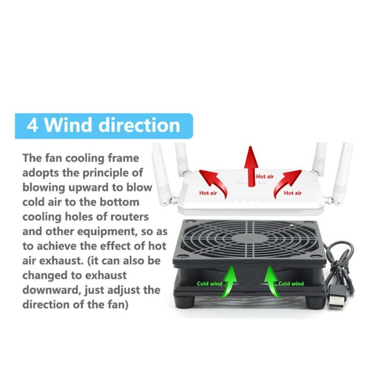 Ventilador de refrigeración cc 5V, fuente de alimentación USB de 9cm/12cm, ventilador silencioso para enrutador, decodificador de televisor, refrigerador del radiador, piezas de reparación DIY