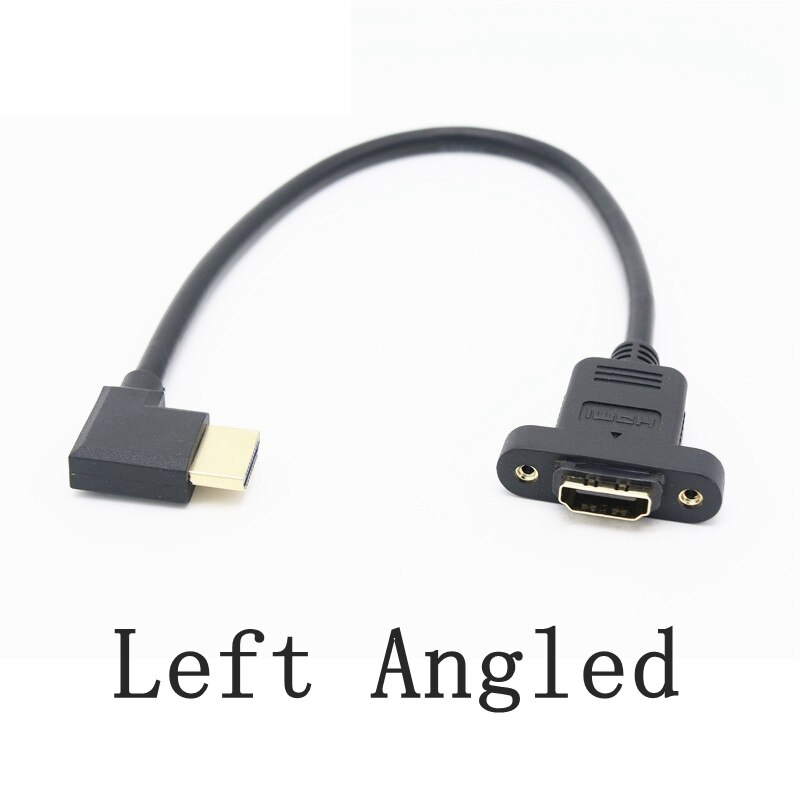 90 Angle HD Cable Male To Female Case Panel Mount Screw Cable HDMI-compatible Cable HDR 4K For Splitter Extender Adapter