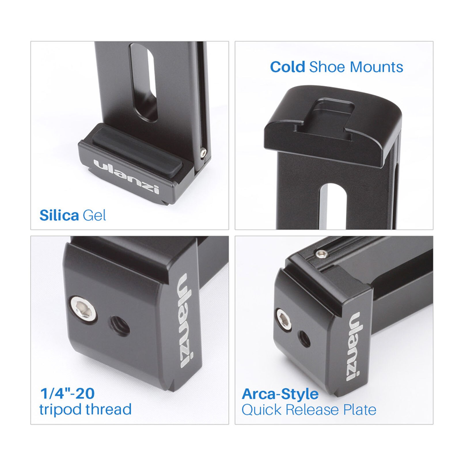 Ulanzi U-PAD Pro Metal Tablet Tripod Mount Holder Clamp Cold Shoe Mount 1/4 Inch Screw 5.16-9.96in for iPad/ iPad Mini/ iPad Pro
