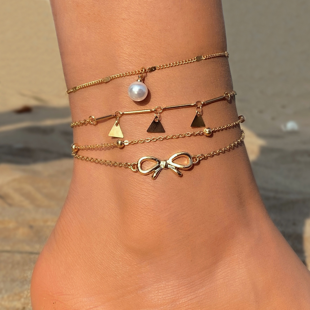 FNIO-tobillera de mariposa Bohemia para mujer, sandalias descalzas de ganchillo, joyería para el pie, pulsera para el tobillo, cadena para la pierna, 2022