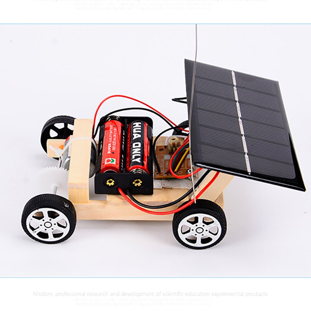 Houten DIY Mini Zonne-energie Speelgoed RC Voertuig Auto Houten Assemblage RC Speelgoed Wetenschap Model Educatief Speelgoed Intelligentie