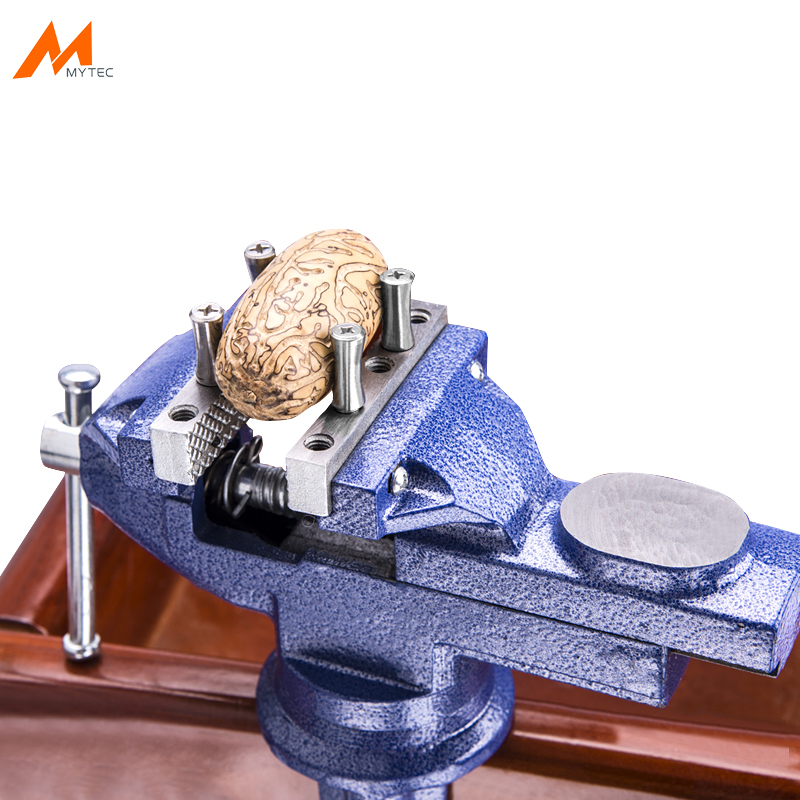 3" Multi-functional Clamp-on Bench Vise 360 Degree Swivel Cast Iron Tabletop Vice with Anvil and Large Table Clamp 100mm