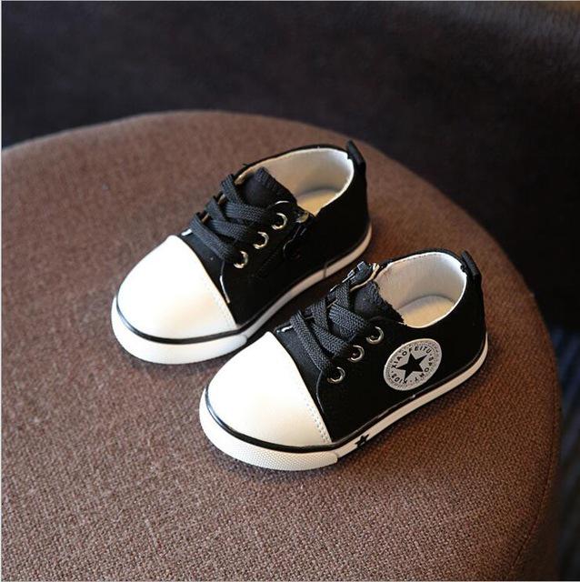 printemps toile chaussures pour enfants filles respirant chaussures de sport garçons et filles pas puant pieds doux chaussures de sport pour enfants: Black / 5.5