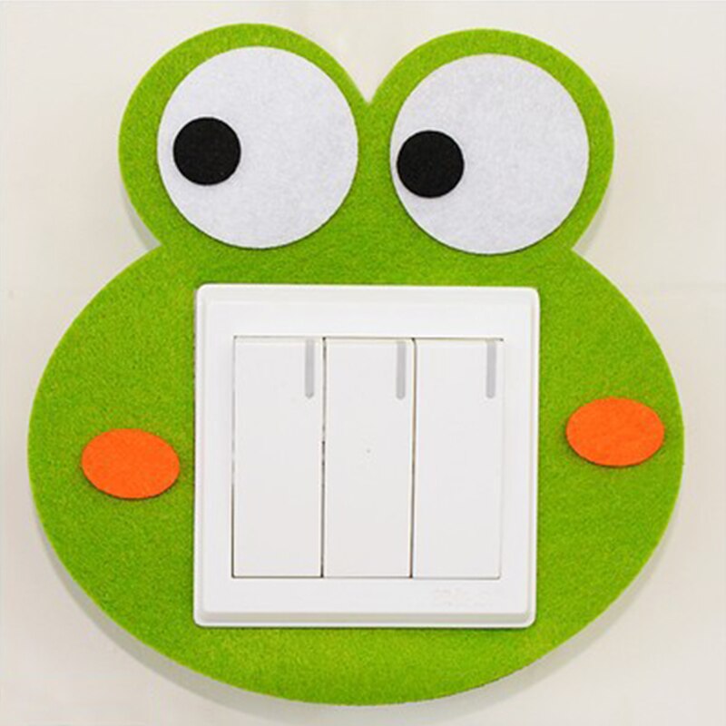 Cute cartoon felt switch stickers Hollow switch stickers home without hurting the wall Adhesive switch cover: 06