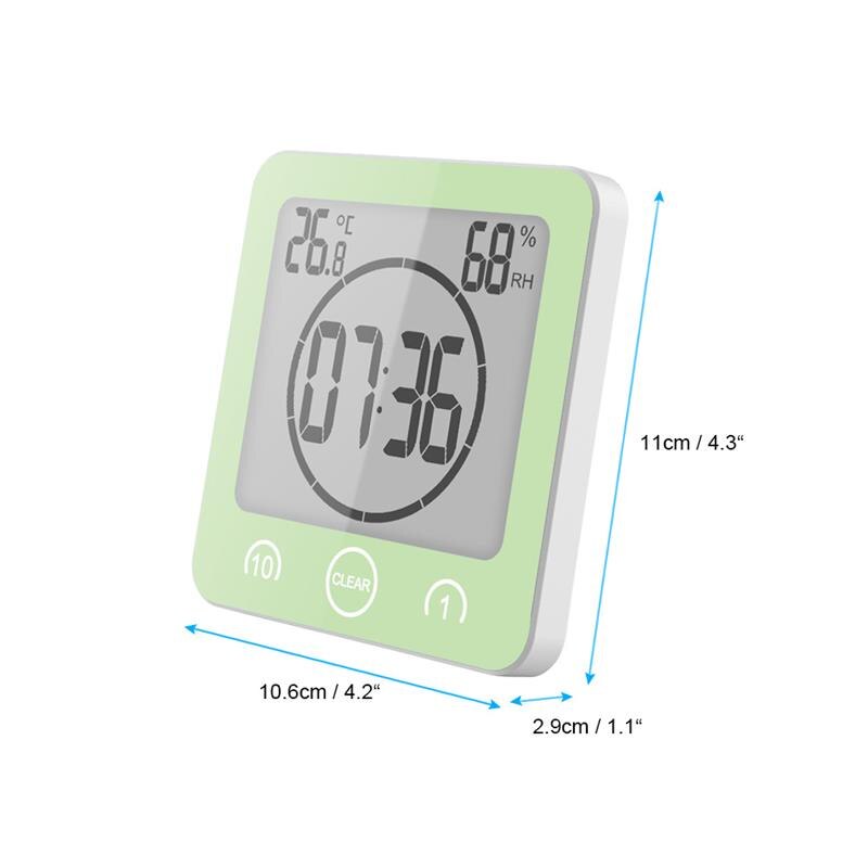 Waterdichte Lcd Digitale Klok Douche Elektronische Temperatuur Vochtigheid Monitor Klok Meter Voor Badkamer Kinderkamer Home Decoration