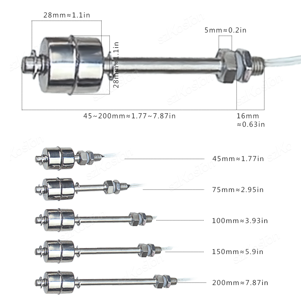 Schwimmerschalter, hochtemperaturbeständig, Edelstahl, Wasserturm, Wasserstand, automatischer Füllstandsregler, Tankflusssensor