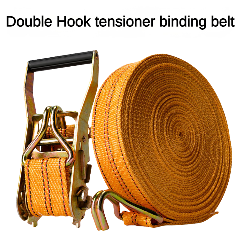 Double Hook Cargo Straps Thickened Ratchet Straps Universal Retractor Tie Down Straps Trailer Strap Tensioner Safety Rope