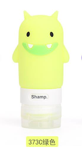 Bærbar tegneserie bjørn pingvin dyr silikon reiseetui arrangør sjampo dusj gel krem oppbevaring gjenfyllbar flaske: Gulmonster